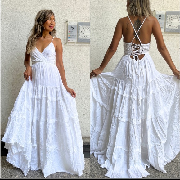 custom Dresses & Skirts - 🤍GORGEOUS WHITE BOHO MAXI DRESS🤍